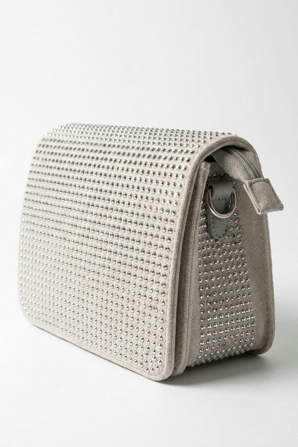 ikrush Pearl Diamante Flap Crossbody Bag