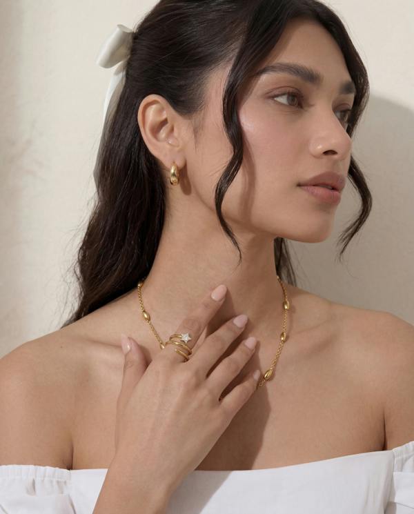 Elk & Bloom Chunky Wrap 14K Gold Star Ring