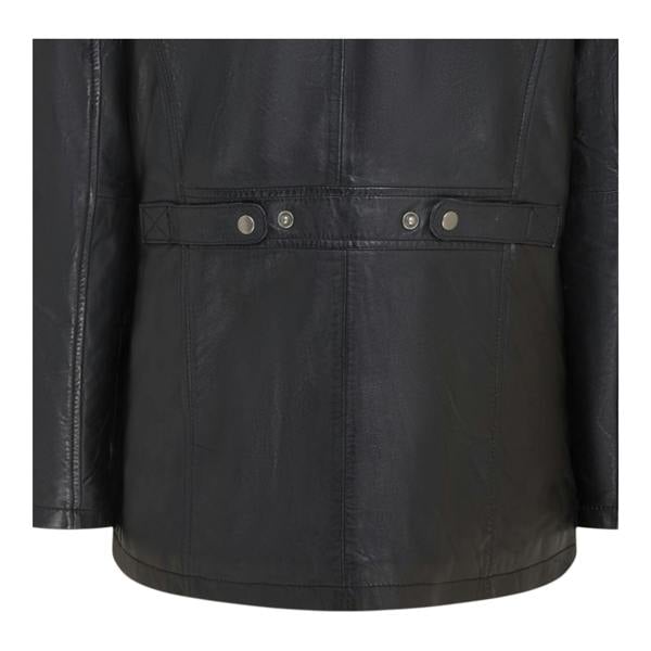 Infinity Leather Men’s Leather Military Jacket Outwear Trenchcoat - Field