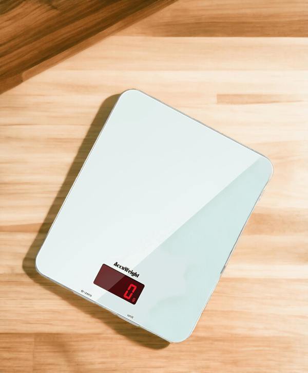 Sourdough By The Sea Digital Kitchen Scales Food Scale with Tempered Glass Platform Electronic Cooking Scale with Backlit LCD Display