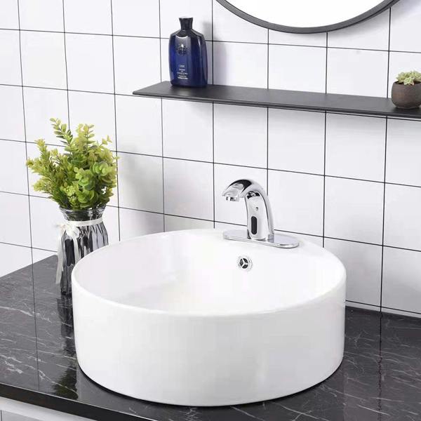 Ener-J Touchless Motion Sensor Faucet with LED Temperature Display, 360 Degrees, 3 Flow Modes, Cold & Hot