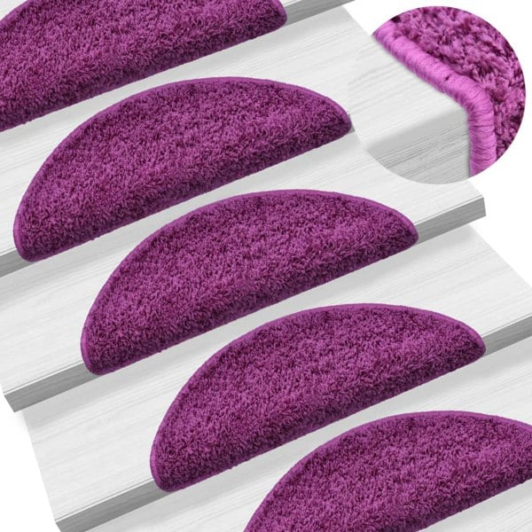 Berkfield Stair Mats 10 pcs 56x17x3 cm Violet