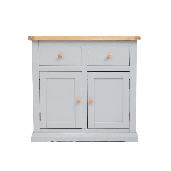 Loreo Light Grey 2 Drawer 2 Door Sideboard Wood Knob