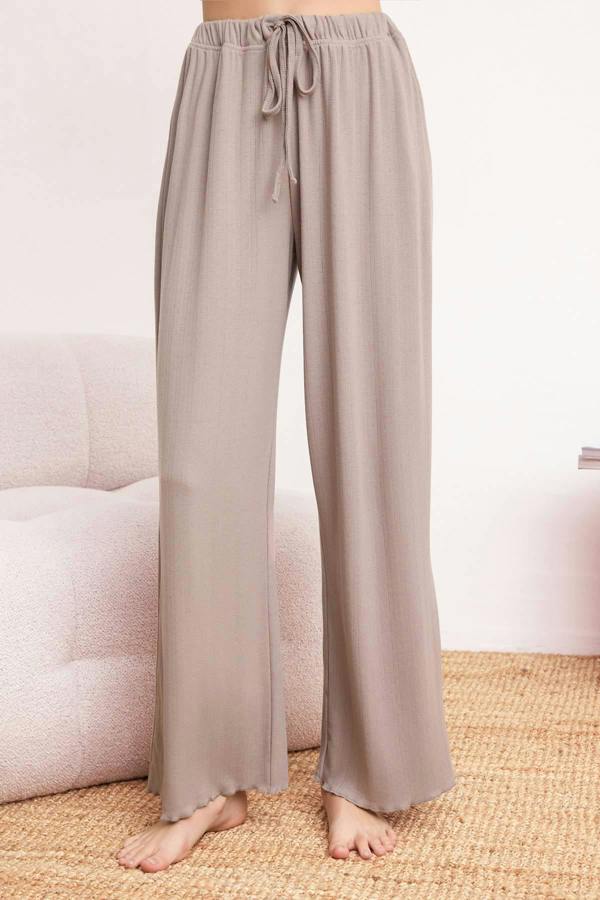 Long Sleeve Ribbed Pointel Pyjama Set