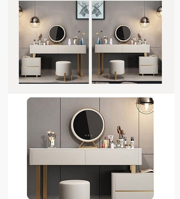 Serenique Dressing Table With LED Mirror-Weilai Concept-Weilai Concept