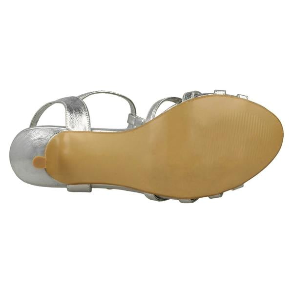 Spot On Ladies Spot On High Heel Metallic Sandals F10837