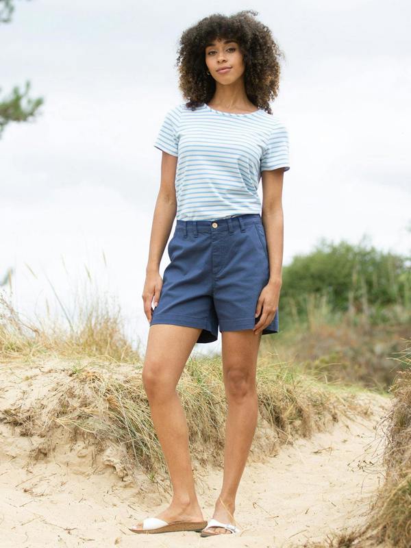 Kite Womens Organic Tarrant Jersey T-Shirt Bluebell Stripe