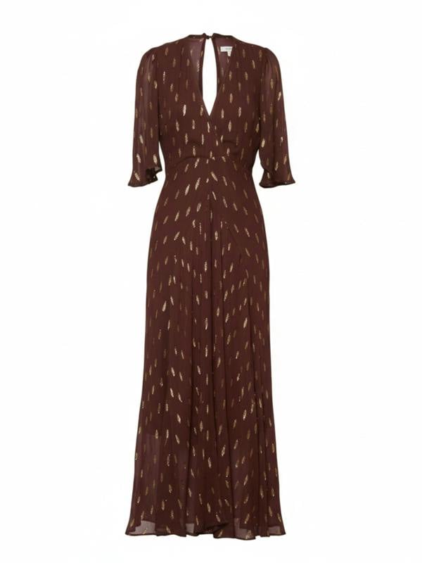 Rose & Nancy Talia Chocolate Berry Sparkle Maxi Dress