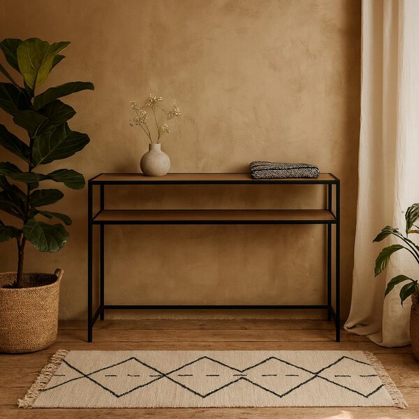 Wyld Haus El Paso Black Metal and Wild Oak Veneer Console Table