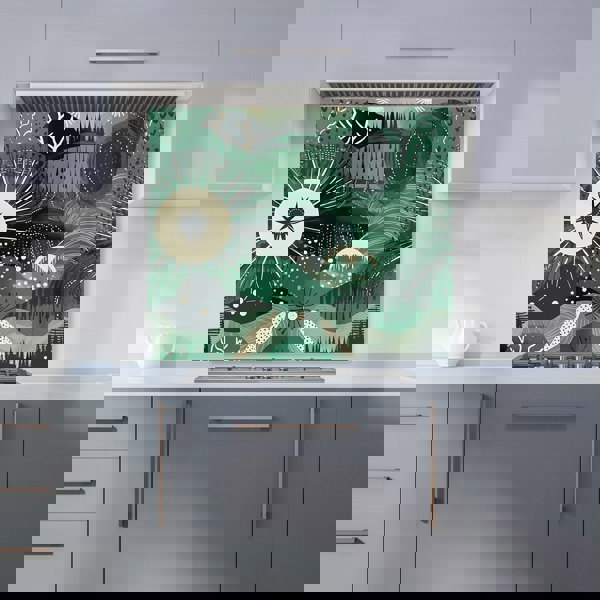 Warren Reed - Designer Abstract Green Moon Kitchen Splashback