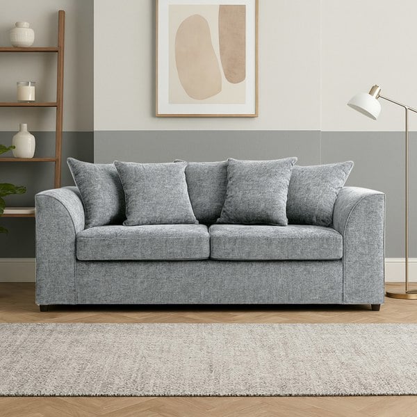 Furnishings For Less Monaco Chenille Fabric 3 Seater Sofa