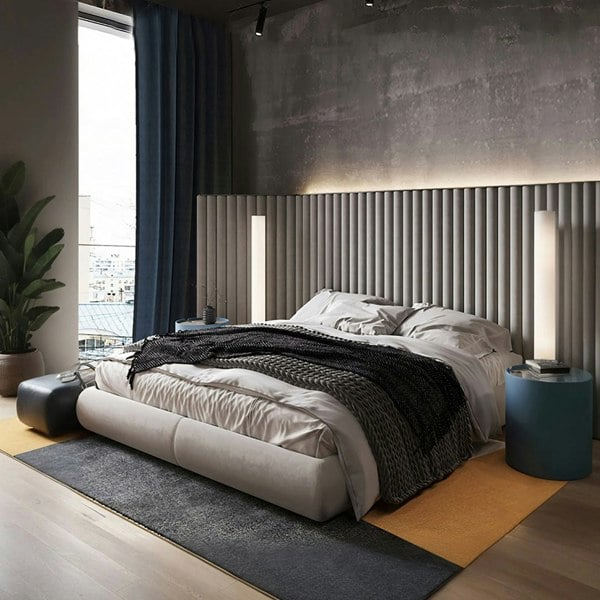 Soren King Size Bed, Super King Size, No Storage, Grey-Rit Concept-Rit Concept