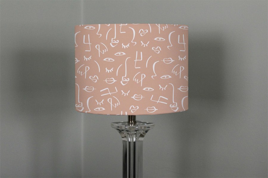 Benjamin Tate Design line drawing abstract faces (Ceiling & Lamp Shade)