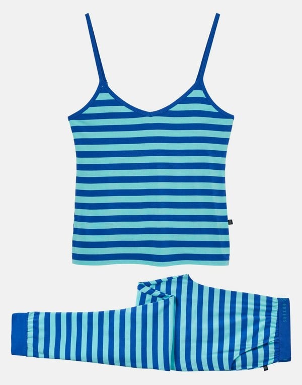 British Boxers Women's Bamboo Camisole Pyjama Set – Crystal Blue