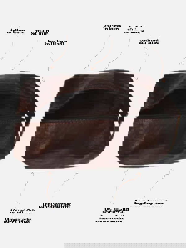 Berber Leather Leather Wash Bag in Brown