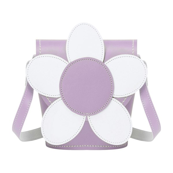 Zatchels Handmade Leather Daisy Barrel Bag - Pastel Violet