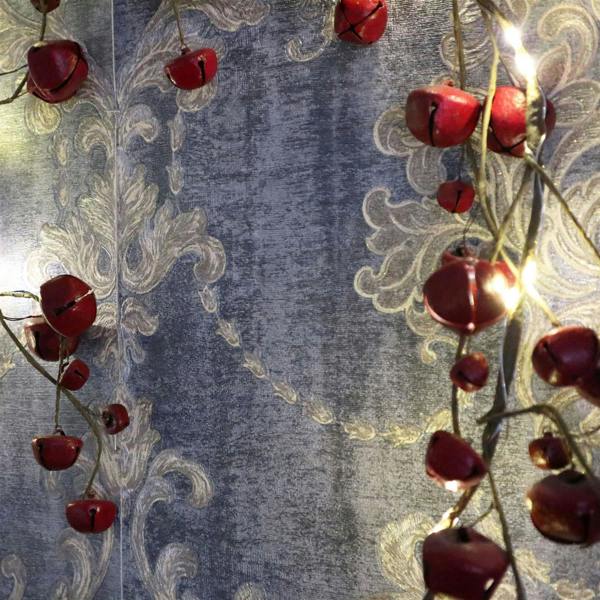 15cm Pre-Lit Hanging Garland Decorations Red Bells with 20 Warm White LEDs image 7