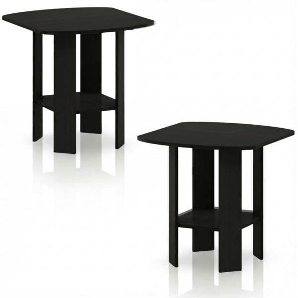 WALPLUS Simple Design End Table, Espresso, Set of | Stylish Table for Home Use with Practical and Modern Design | 2