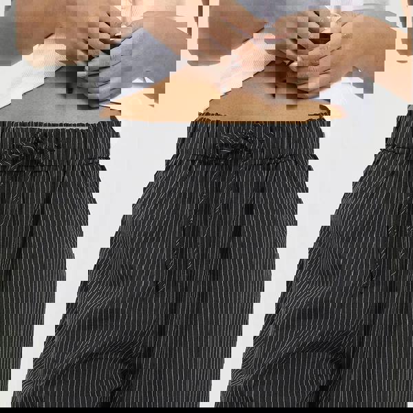 Brave Soul Black Stripe Straight Leg Suit Trousers - Black Image 4