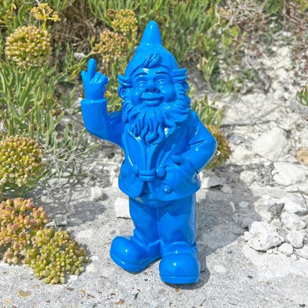Stoobz Blue Middle Finger F**k You Garden Gnome 20cm