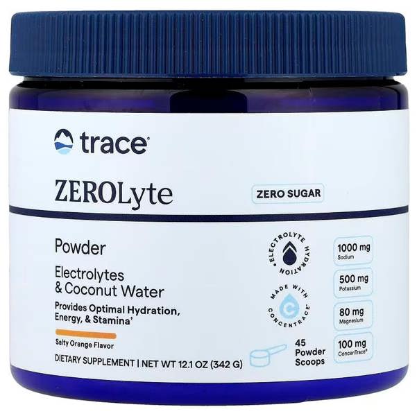 Trace Minerals ZEROLyte Powder, Salty Orange - 342g