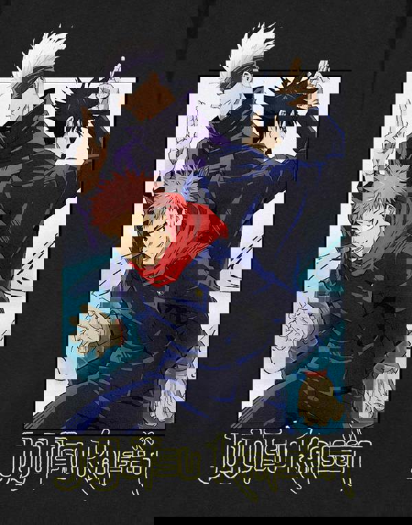 Jujutsu Kaisen Mens Black Group Short Sleeved T-Shirt