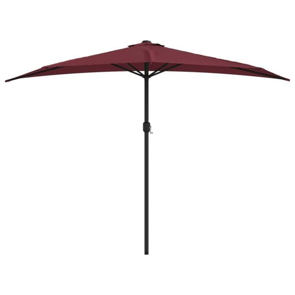 Berkfield Balcony Parasol with Aluminium Pole Bordeaux Red 300x155x223 cm Half