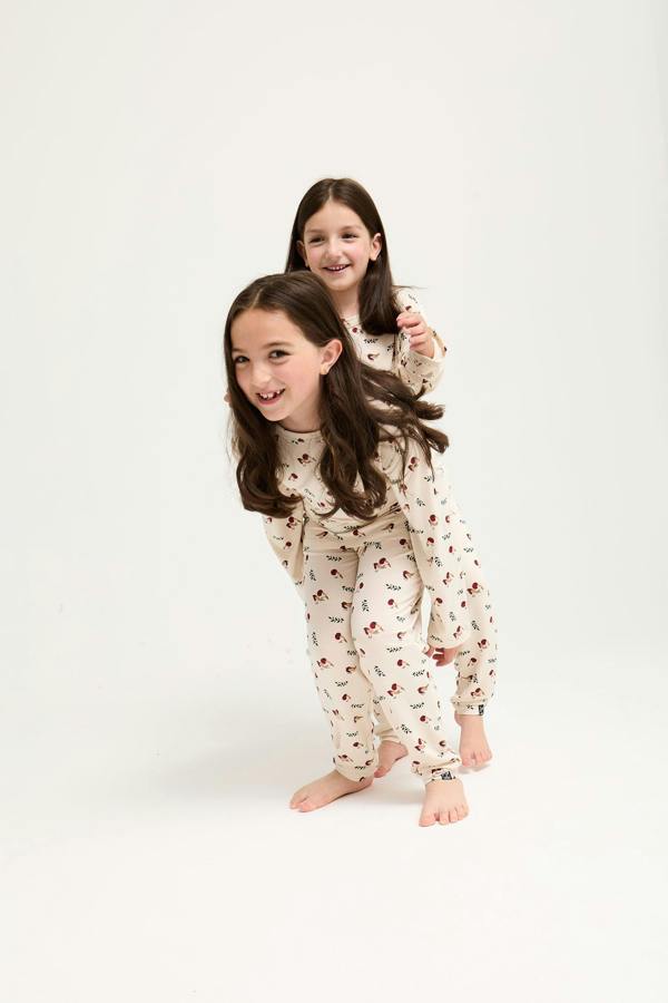Pretty You London Little You Bamboo Novelty Pyjama Set in Robin Print
