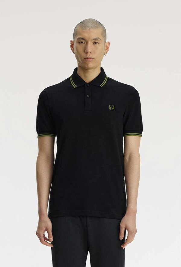 Fred Perry Twin Tipped Polo Shirt - Black/Apple