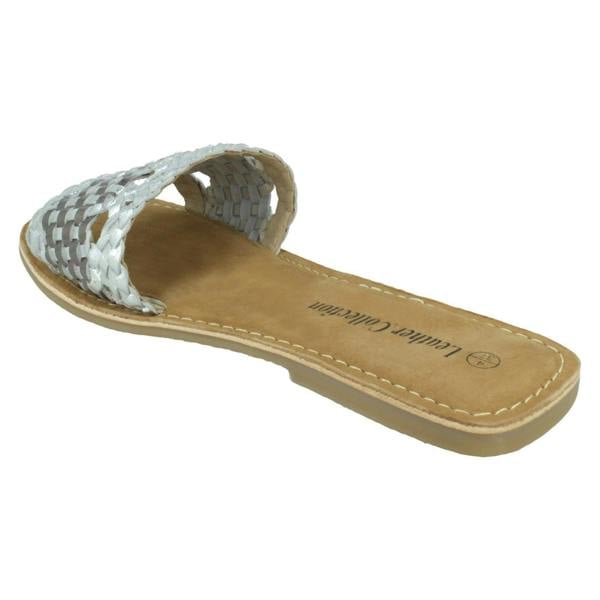 Leather Collection Ladies Leather Collection Flat Weave Mules F00272