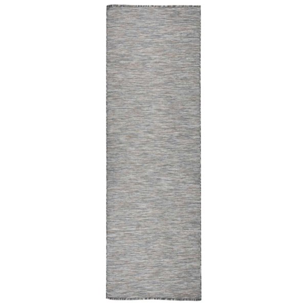 Berkfield Outdoor Flatweave Rug 80x250 cm Brown and Blue