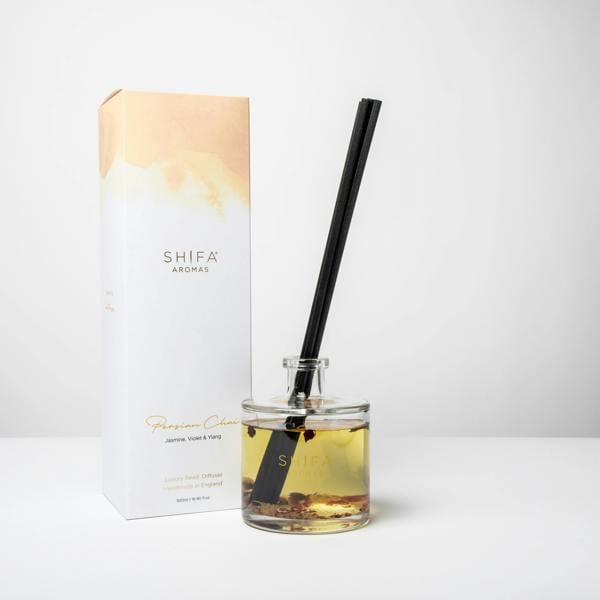 Shifa Aromas Persian Chai Extra Large Reed Diffuser | Jasmine, Ylang-ylang & Violet| Lasts up to 7 months