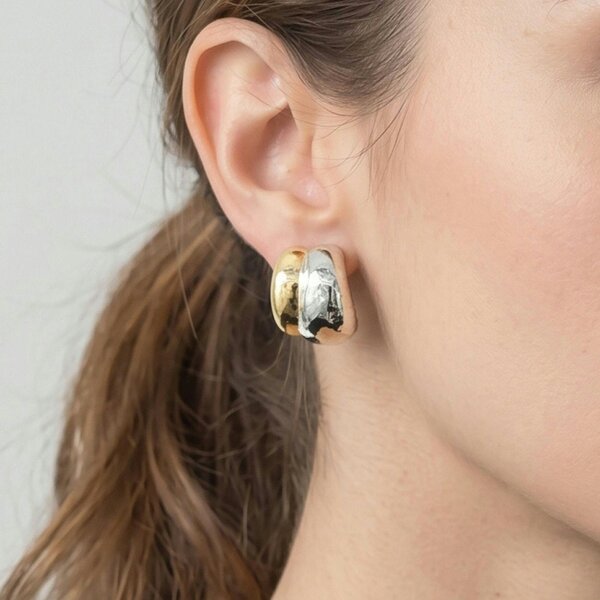 Uchi & Soto Nami Mixed Metals Oversized Stud Earrings