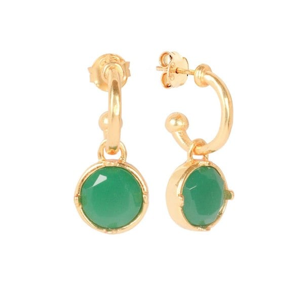 Lila Rasa Emerald Green Crystal Hoop Earrings