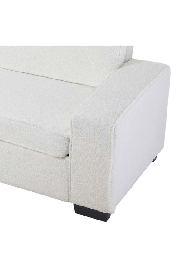Living and Home Modern Teddy Fleece Upholstered Loveseat Sofa