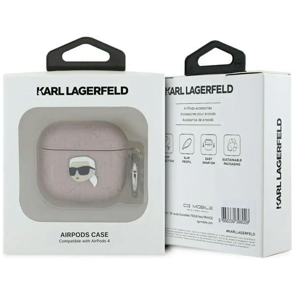 Karl Lagerfeld Monogram Karl Head Case for AirPods 4 Pink - KLA4PGKIPP