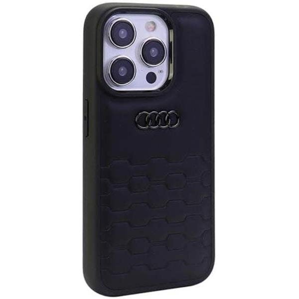 Audi GT Synthetic Leather Hard Case with MagSafe for iPhone 15 Pro Max 6.7" Black - AU-TPUPCIP15PM-GT/D2-BK