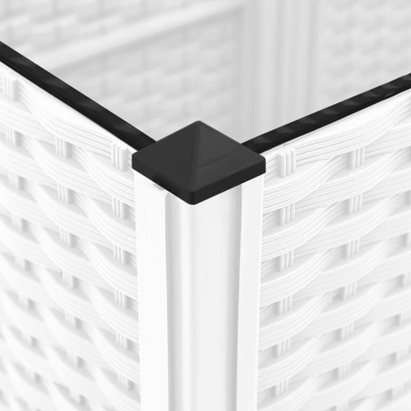 Berkfield Garden Planter with Trellis White 40x40x121.5 cm PP