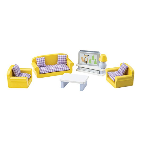 Tidlo Wooden Dolls House Living Room Furniture Set