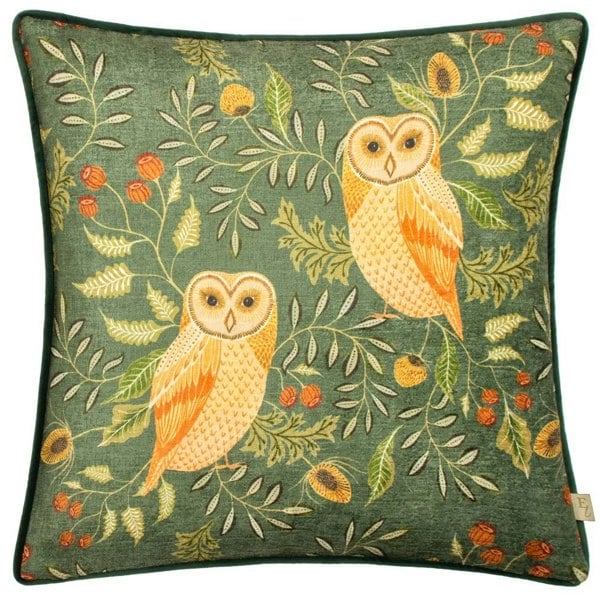 Evans Lichfield Hawthorn Chenille Owl Cushion Cover - Bottle