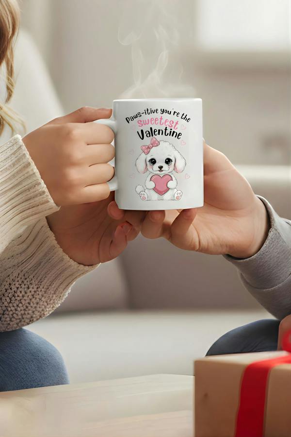 Dyzi Pawsitive You’re The Sweetest Valentine Printed Mug