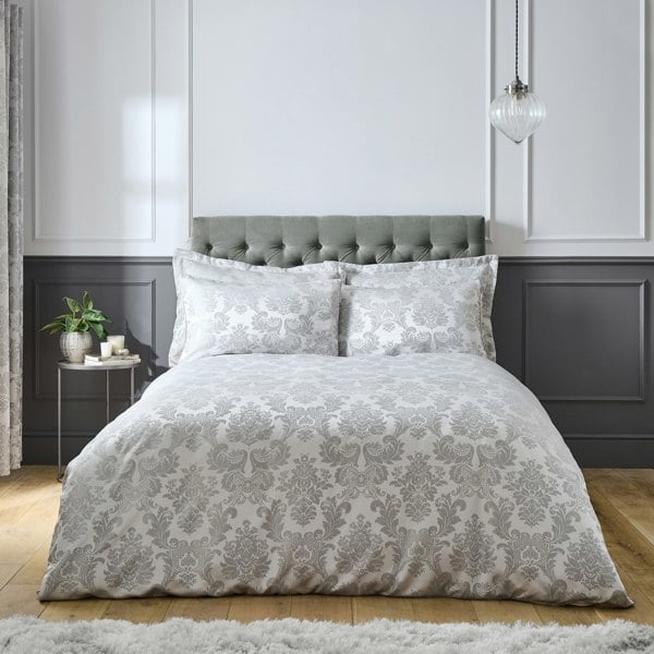 Catherine Lansfield Damask Jacquard Duvet Cover Set