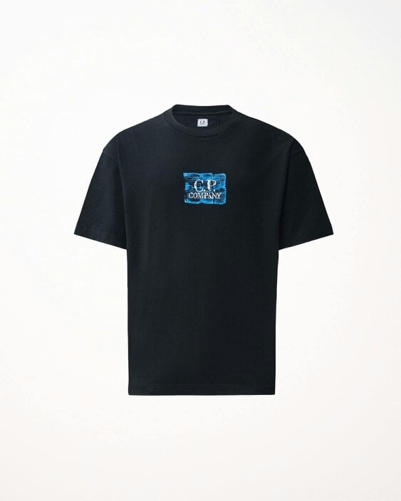 C.P. Company 30/1 Jersey Graphic Logo Mens T-Shirt - Black 999