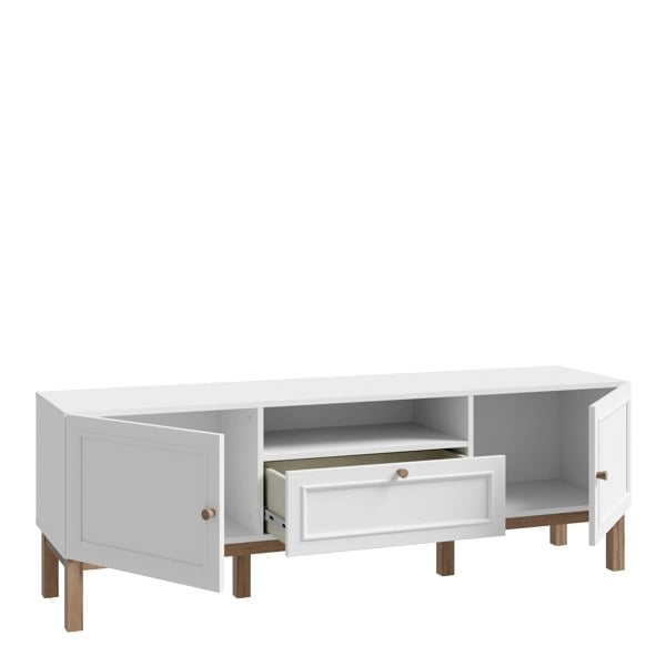 Furniture To Go Wensley 2 Door 1 Drawer TV Unit in Light Grey and Oak