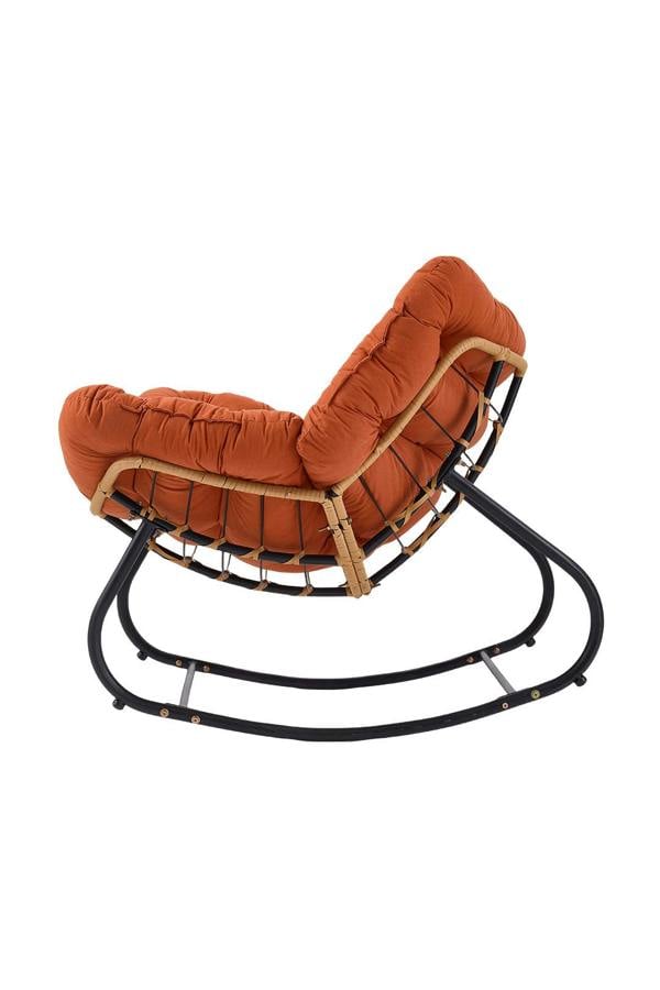 Living and Home Fleece Fabri Modern Rocking Chair with Cushion