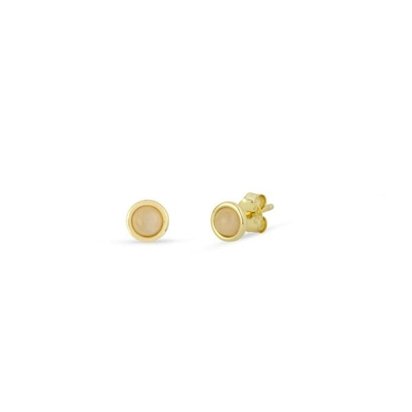 Gold Trip Rose Quartz Stud Earrings