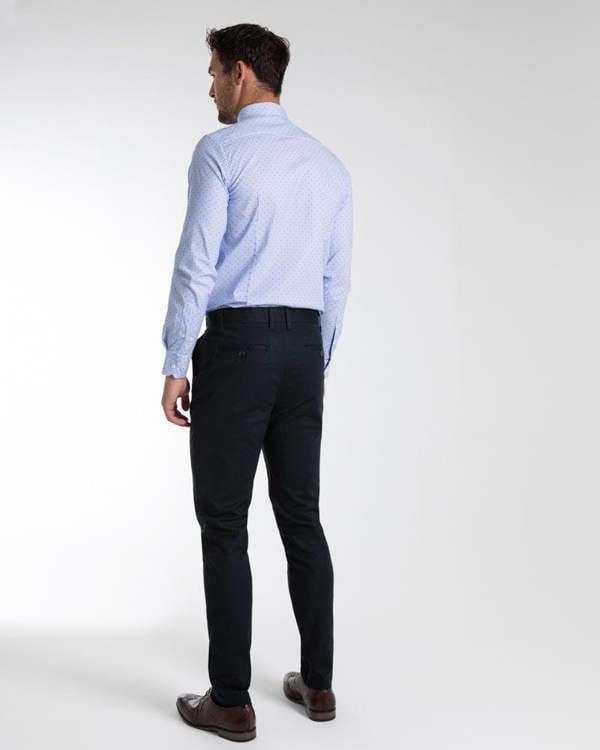 Steel & Jelly Stripe & Dot Print Long Sleeve Stretch Shirt