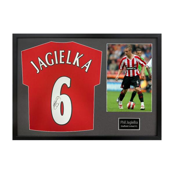Phil Jagielka Signed Sheffield United Shirt Classic Frame