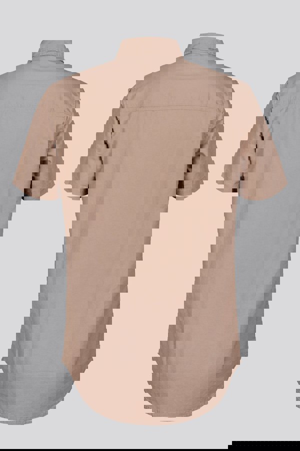 ENORSIA Brown Stretch Ripstop Short Sleeve Utility Shirt