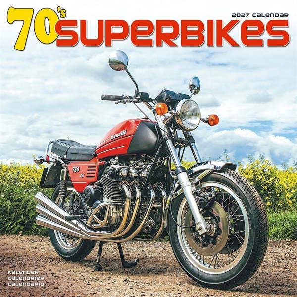 70's Superbikes Calendar 2027, Wall Calendars, Month To View, Transport, Gift
